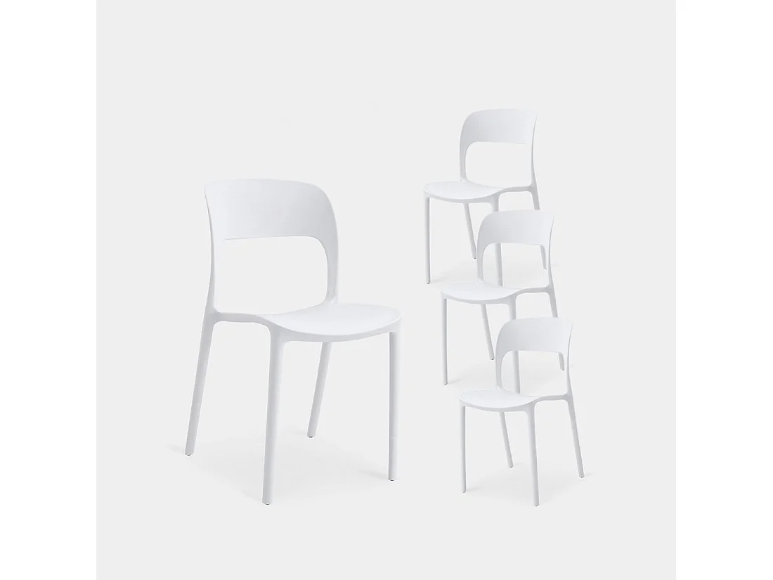 Chaise d'extérieur en plastique blanc 46x83 cm-Klint