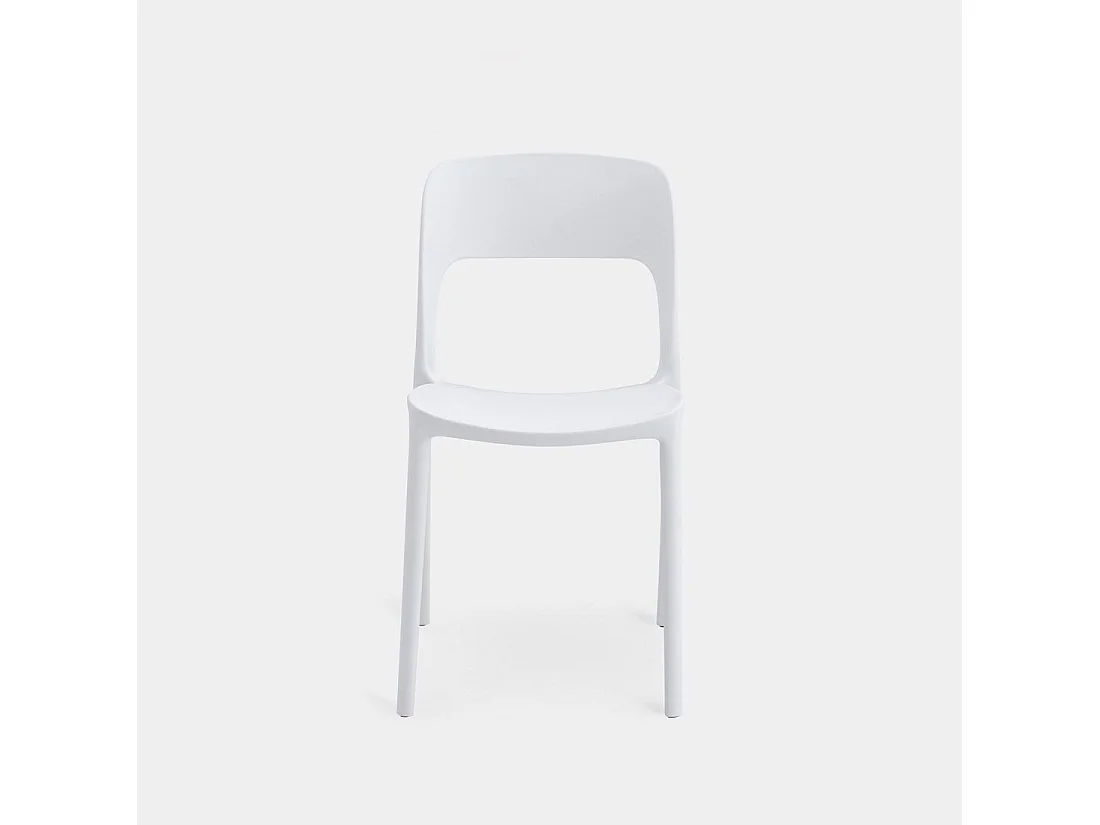 Chaise d'extérieur en plastique blanc 46x83 cm-Klint