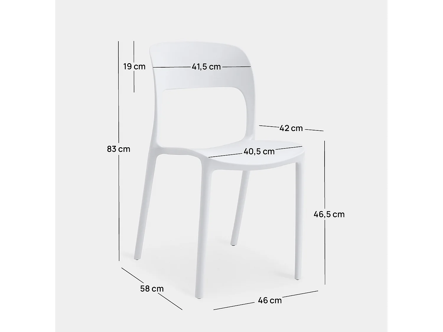Chaise de jardin en plastique blanc 46x83 cm-Klint
