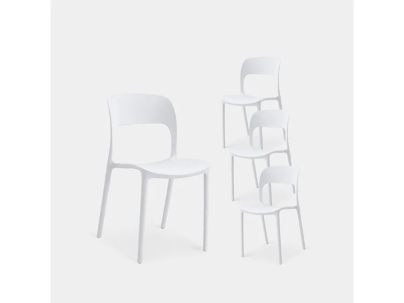 Packs 4 sillas Blanco 46 x 83 cm