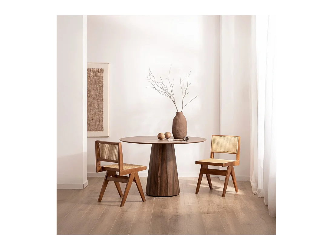 Chaise de salle à manger en bois noyer 44x80 cm-Nelha