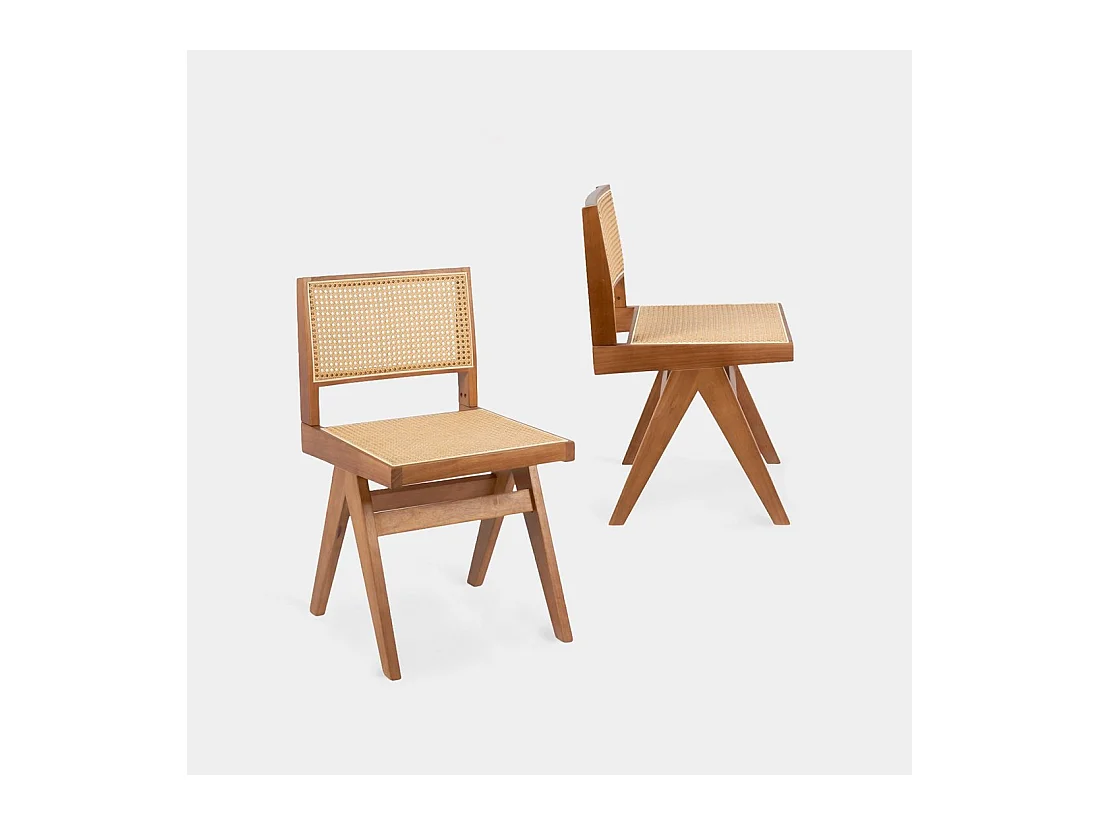 Chaise de salle à manger en bois noyer 44x80 cm-Nelha