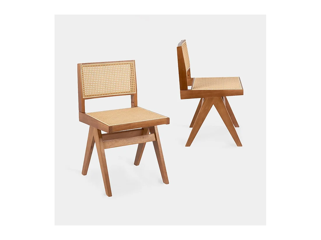 Chaise de salle à manger en bois noyer 44x80 cm-Nelha