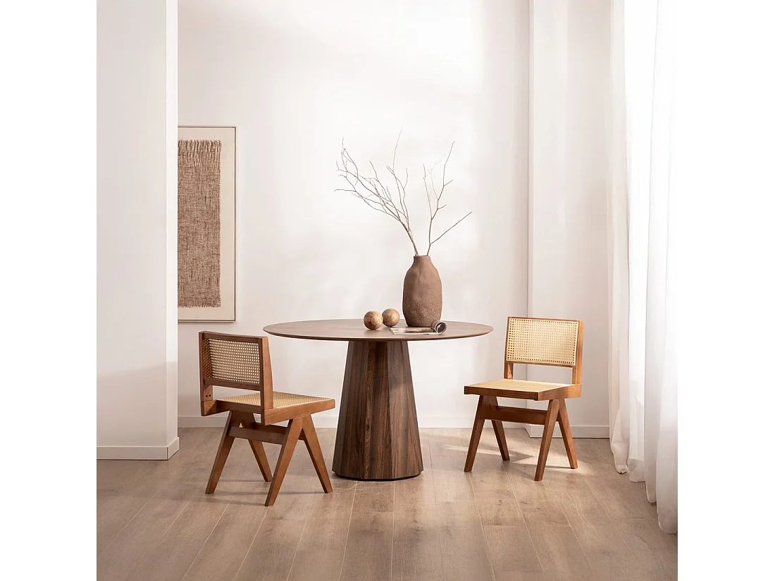 Chaise de salle à manger en bois noyer 44x80 cm-Nelha