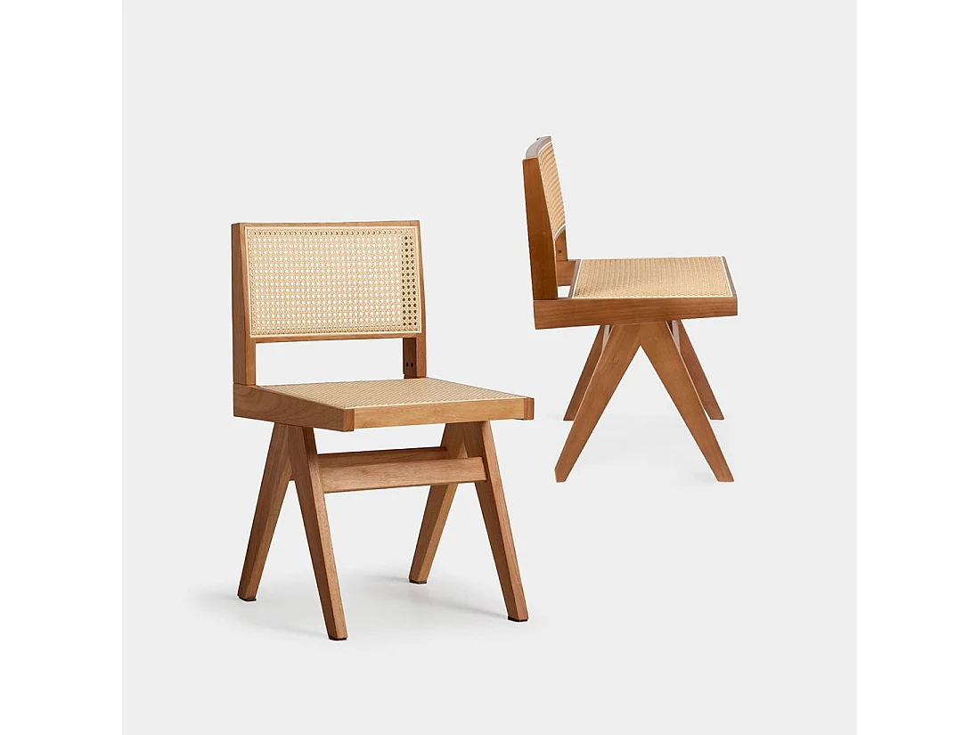 Chaise de salle à manger en bois noyer 44x80 cm-Nelha