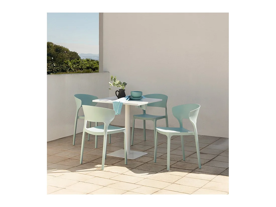 Chaise d'extérieur en plastique menthe 48x76 cm-Serin