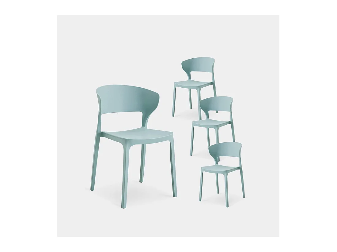 Chaise d'extérieur en plastique menthe 48x76 cm-Serin