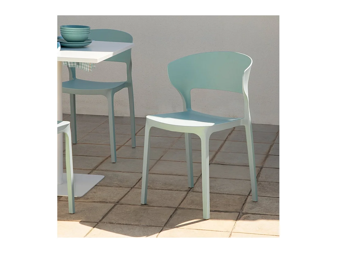Chaise d'extérieur en plastique menthe 48x76 cm-Serin