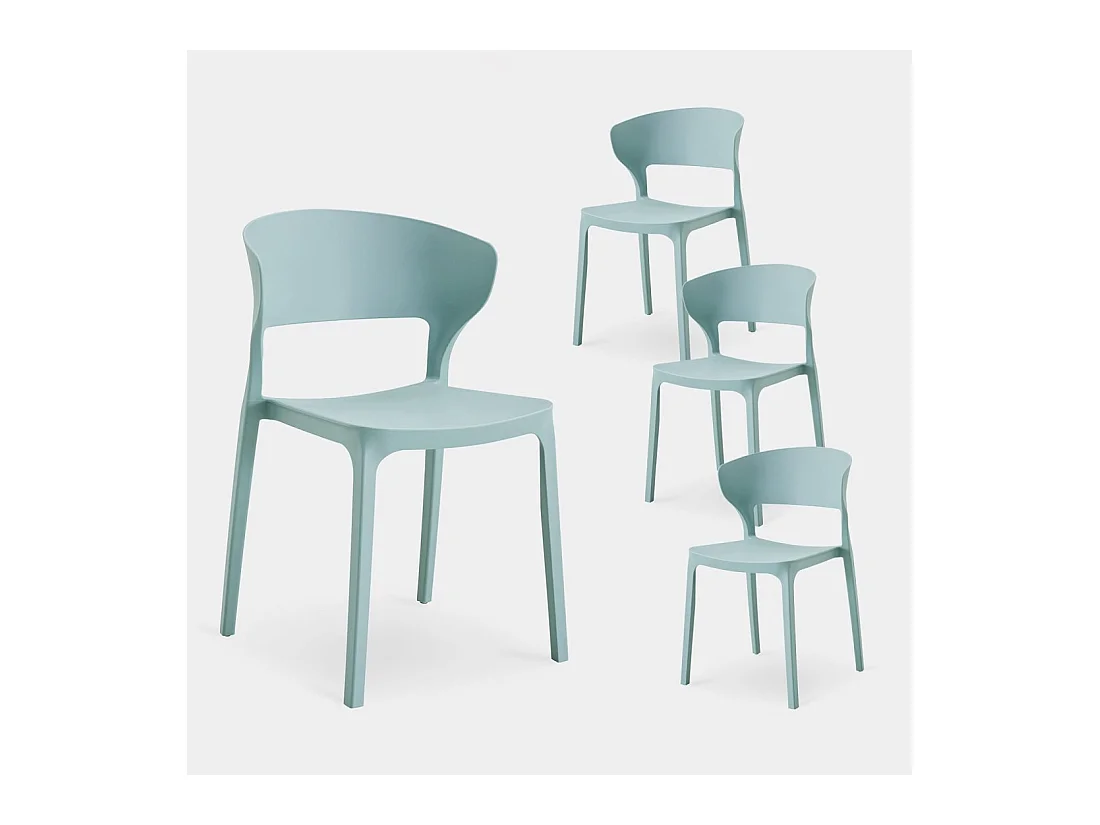 Chaise d'extérieur en plastique menthe 48x76 cm-Serin