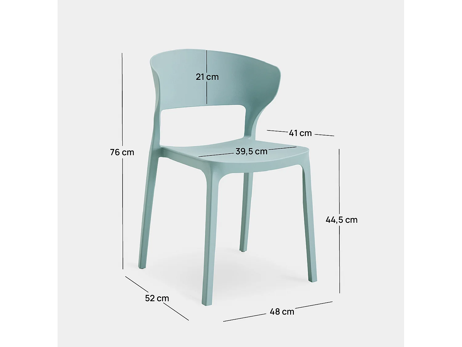Packs 4 sillas Menta 48 x 76 cm