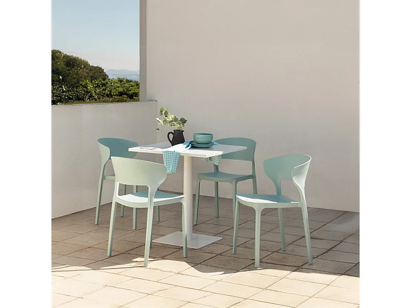 Chaise d'extérieur en plastique menthe 48x76 cm-Serin