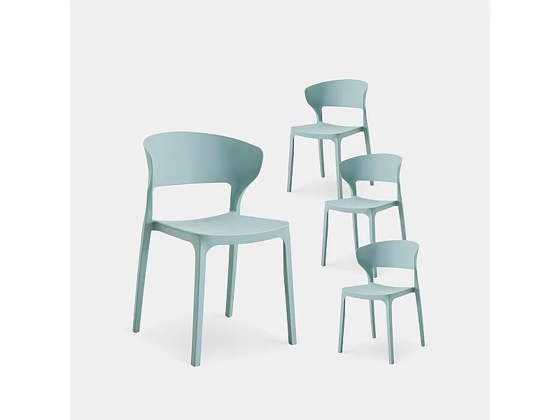 Chaise d'extérieur en plastique menthe 48x76 cm-Serin