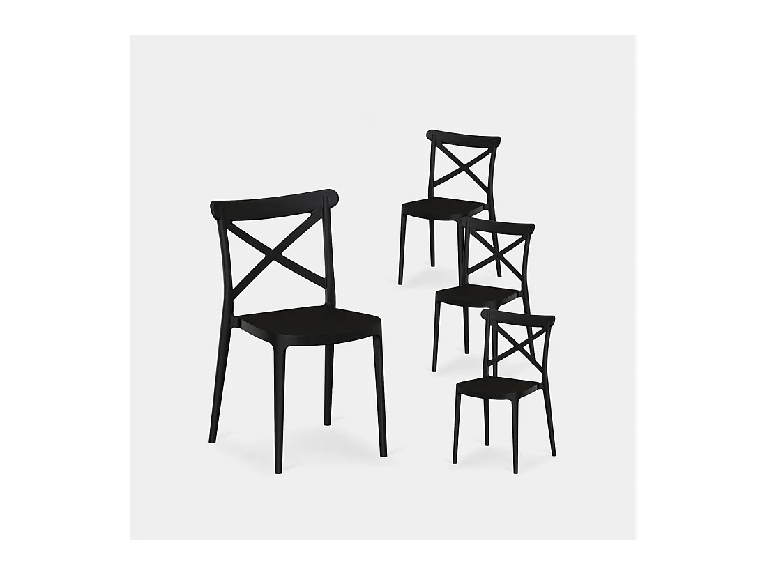 Packs 4 sillas Gris antracita 48 x 81 cm