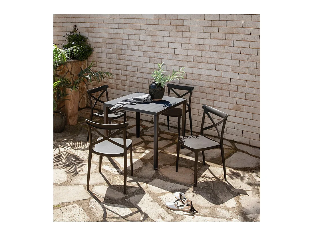 Packs 4 sillas Gris antracita 48 x 81 cm