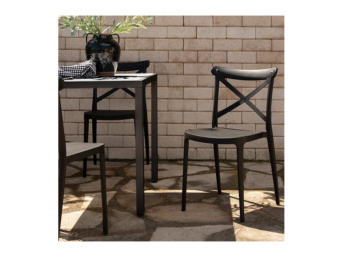 Packs 4 sillas Gris antracita 48 x 81 cm