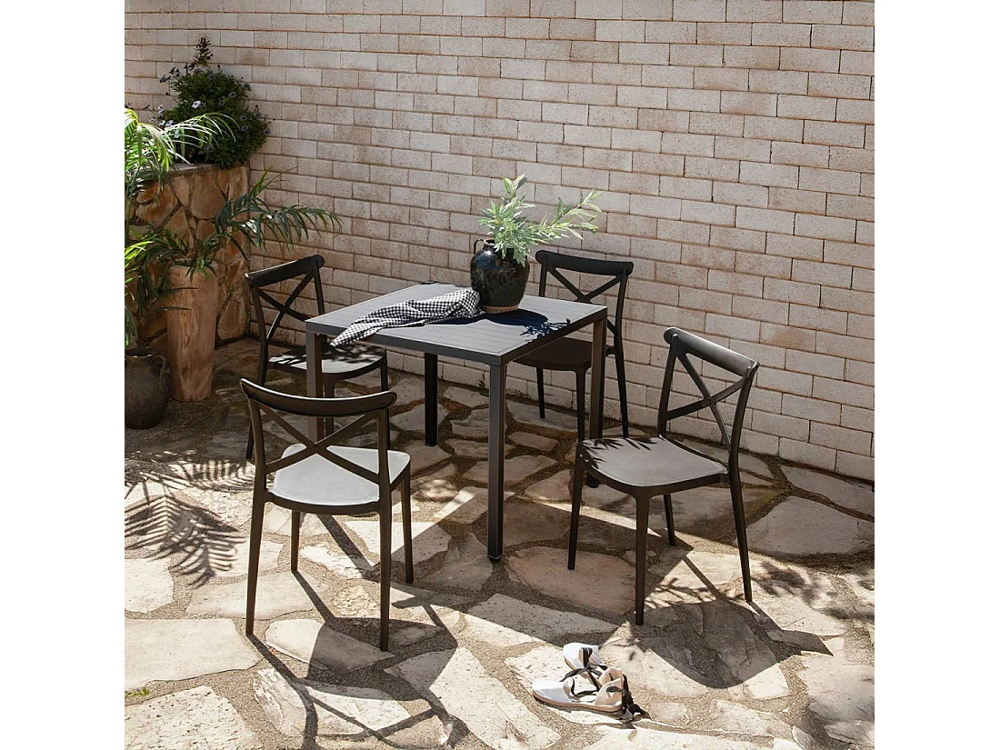 Packs 4 sillas Gris antracita 48 x 81 cm