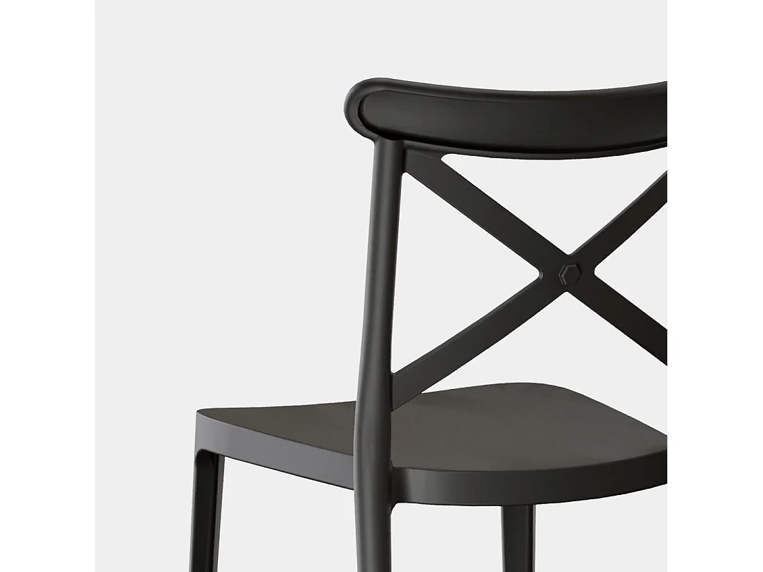 Chaise de jardin en plastique gris anthracite 48x81 cm-Birk