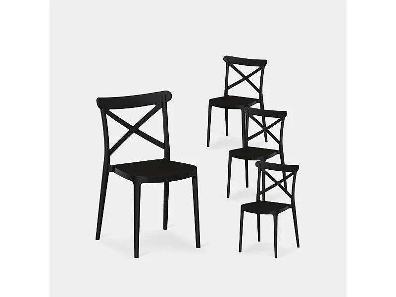 Packs 4 sillas Gris antracita 48 x 81 cm