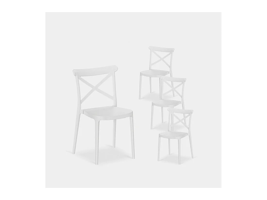 Packs 4 sillas Blanco 48 x 81 cm