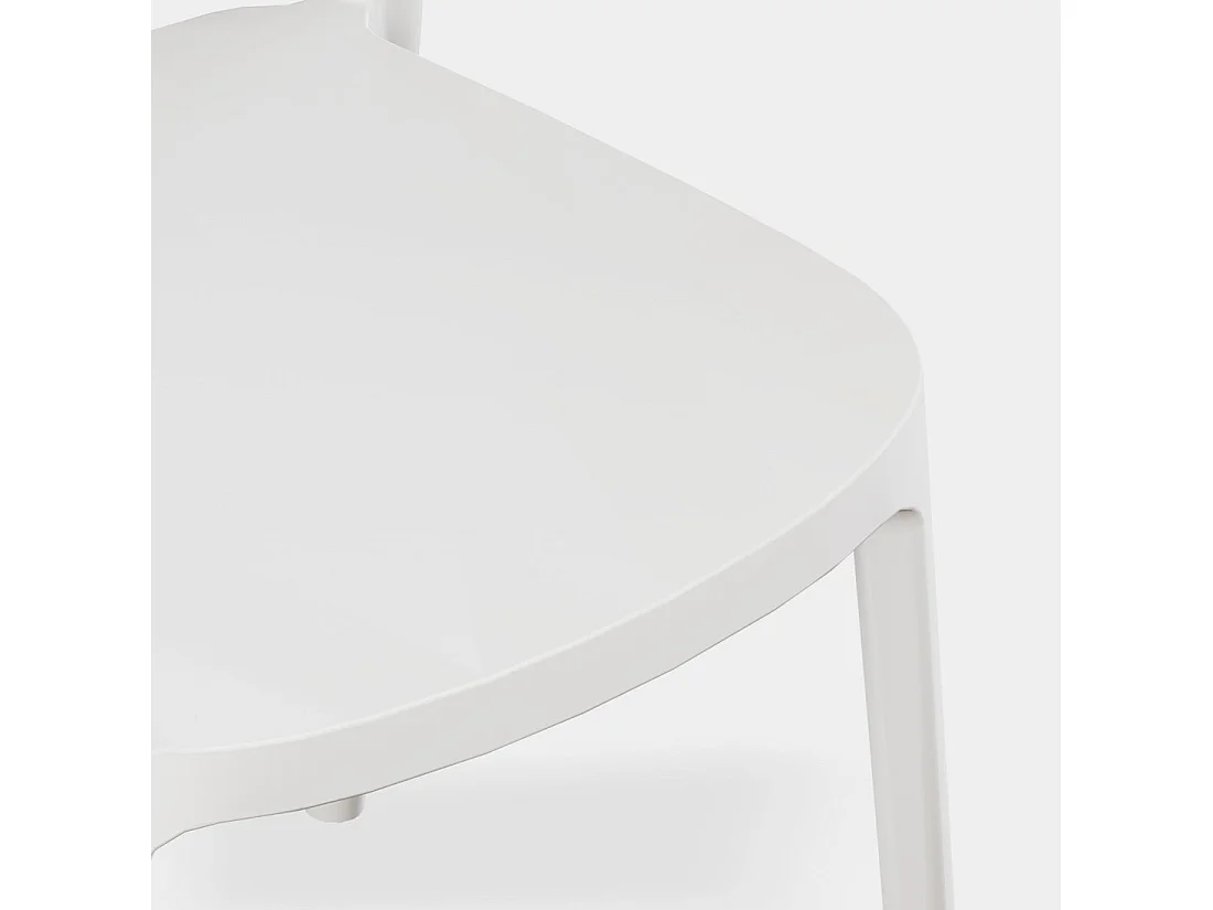 Chaise d'extérieur en plastique blanc 48x81 cm-Birk