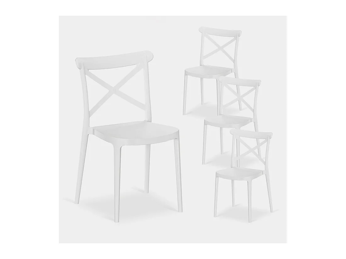 Chaise d'extérieur en plastique blanc 48x81 cm-Birk