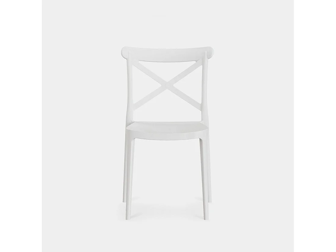 Chaise d'extérieur en plastique blanc 48x81 cm-Birk