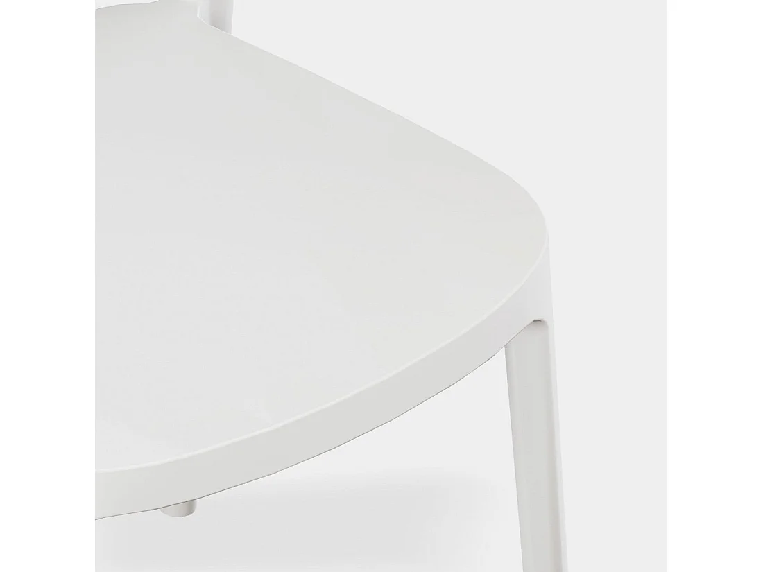 Chaise d'extérieur en plastique blanc 48x81 cm-Birk