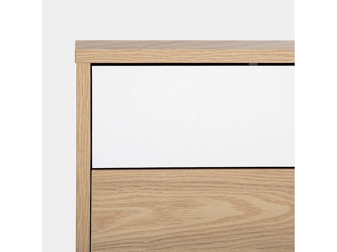 Table de chevet flottante en bois naturel-blanc 40x30 cm-Kanye