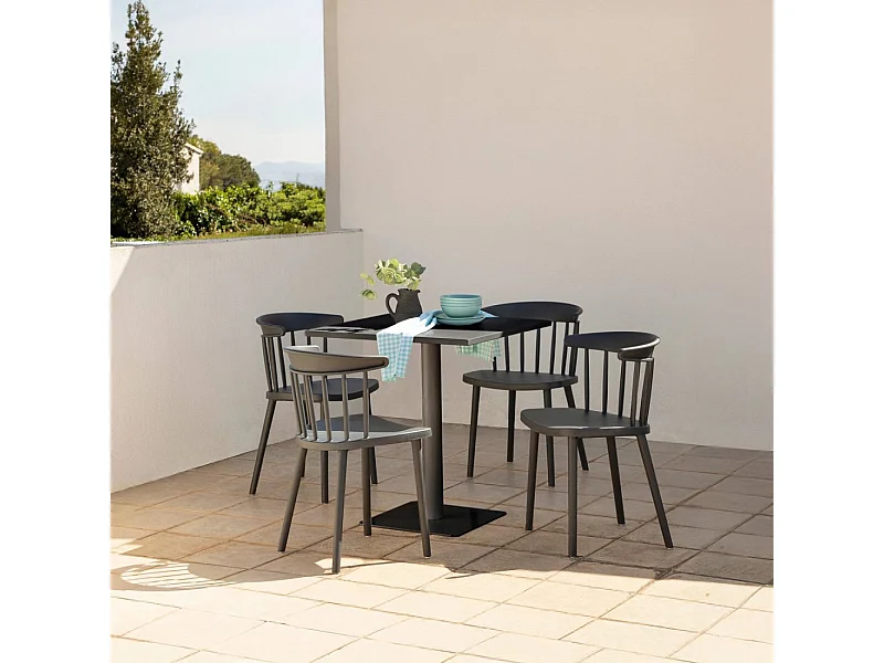 Packs 4 sillas Gris antracita 48 x 75 cm