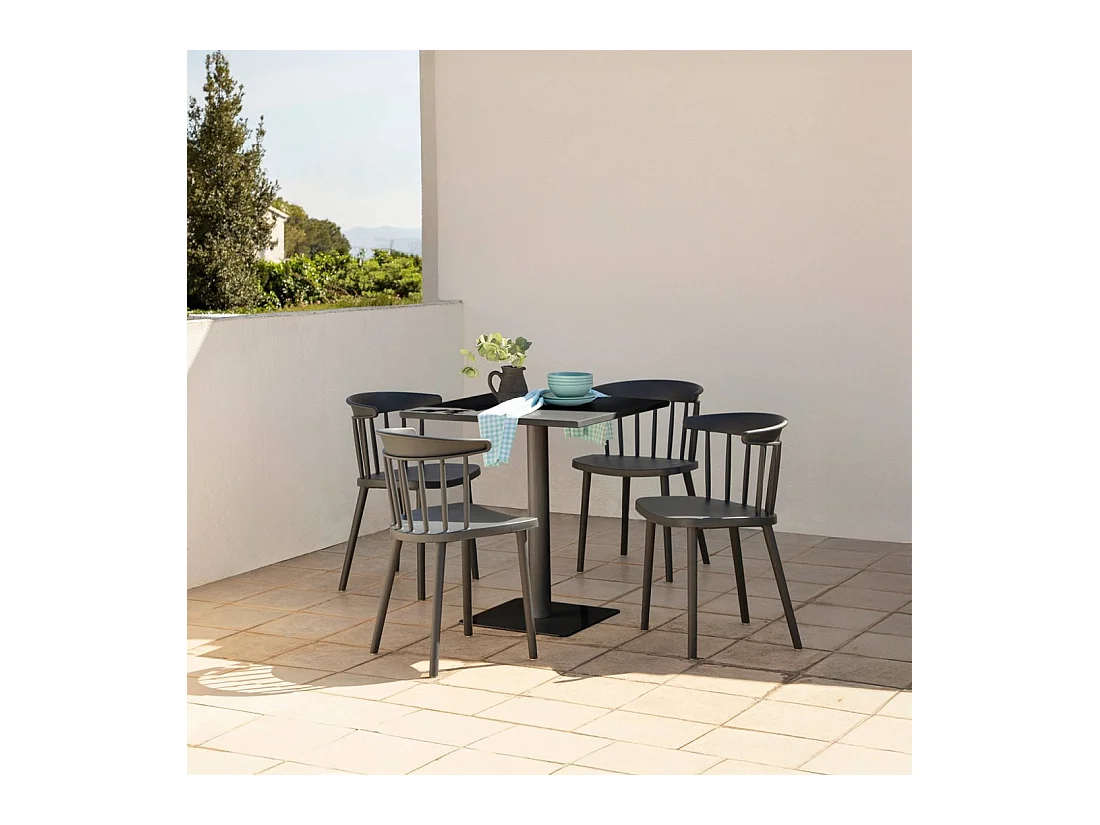 Packs 4 sillas Gris antracita 48 x 75 cm