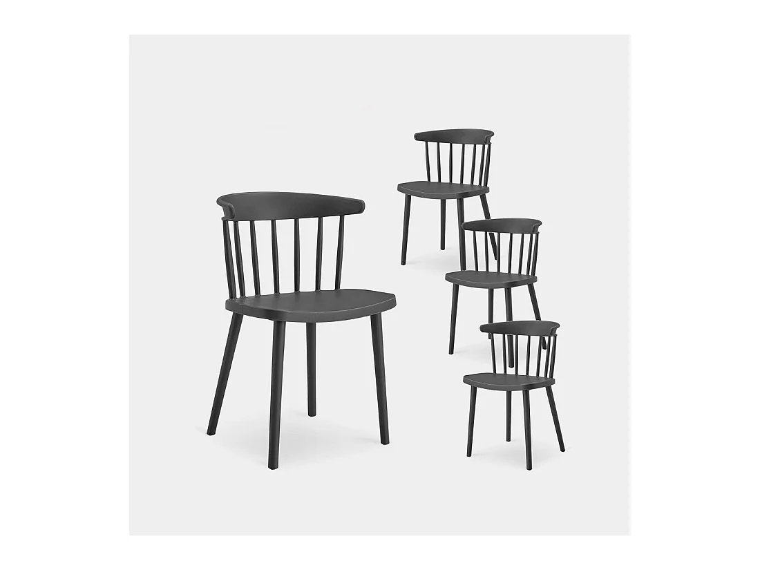 Packs 4 sillas Gris antracita 48 x 75 cm