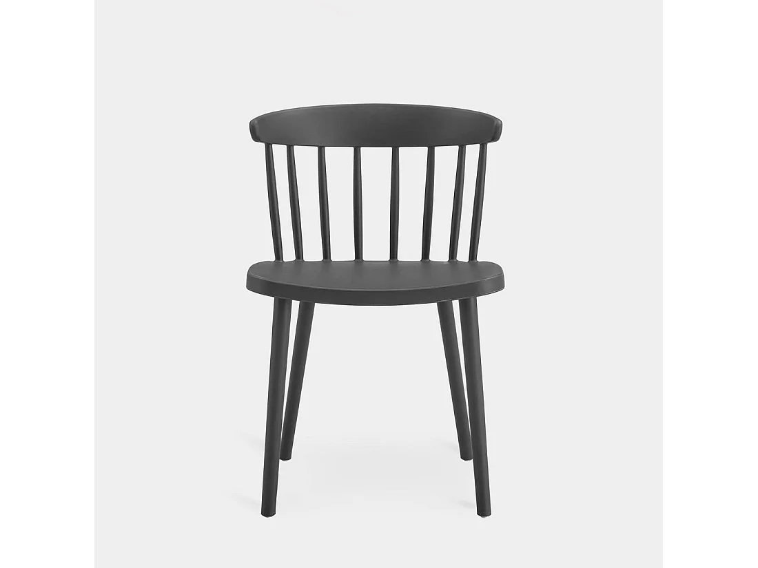 Chaise d'extérieur en plastique gris anthracite 48x75 cm-Mirka