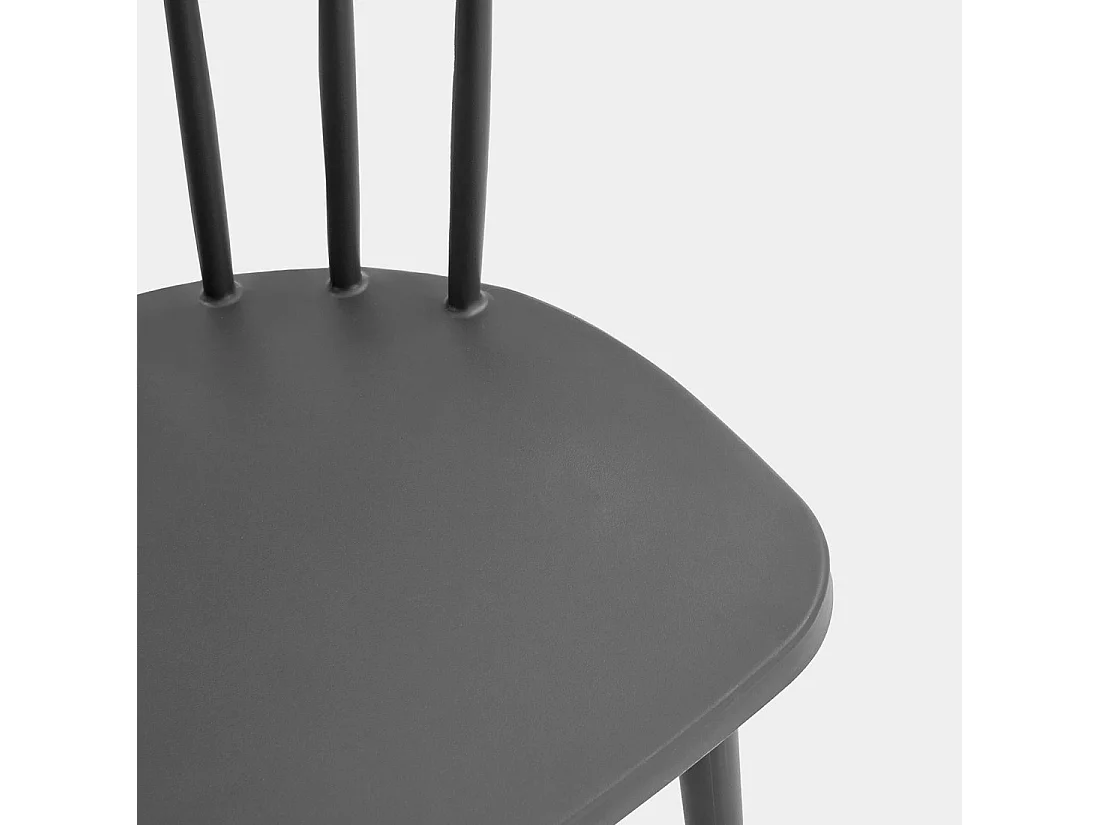 Chaise d'extérieur en plastique gris anthracite 48x75 cm-Mirka