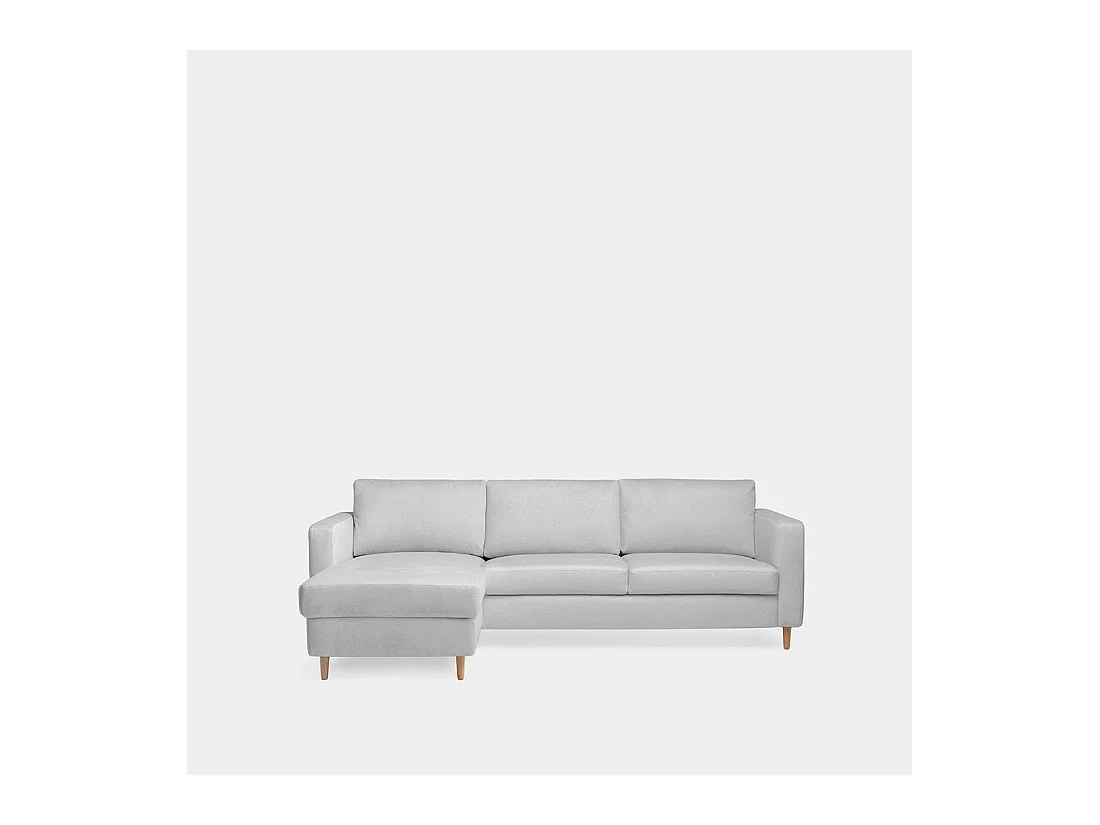 Canapé chaise longue en tissu gris 245x83 cm-Beth