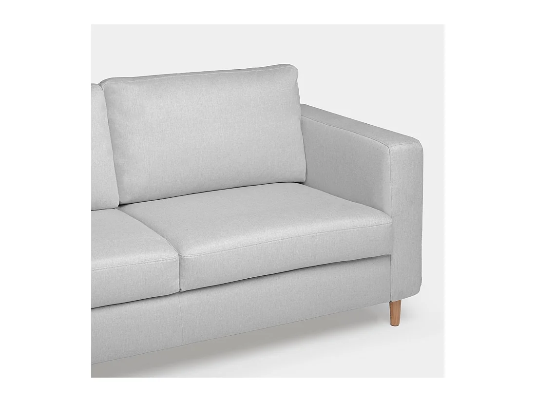 Canapé chaise longue en tissu gris 245x83 cm-Beth