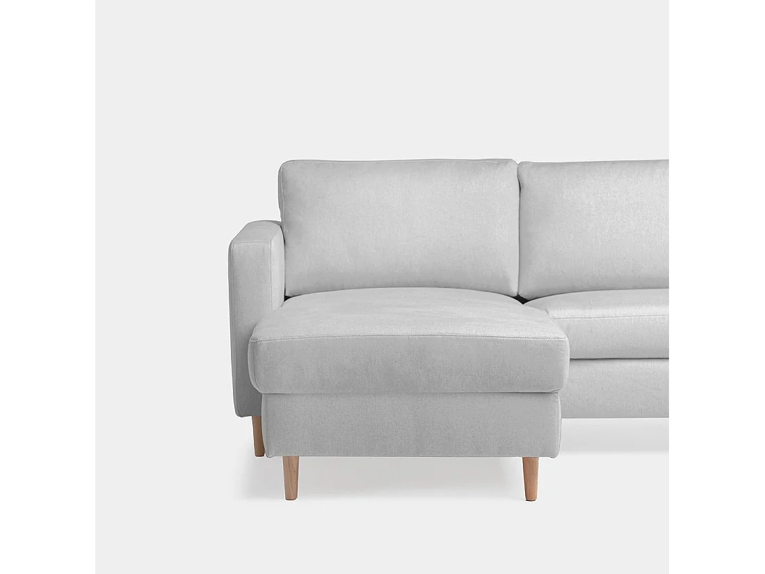 Sofá chaise longue de Poliéster Gris 83 x 245- Beth