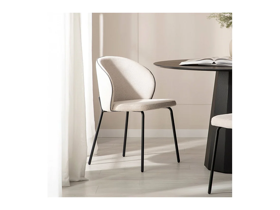 Silla de comedor de Tela Beige 80 x 49- Norah