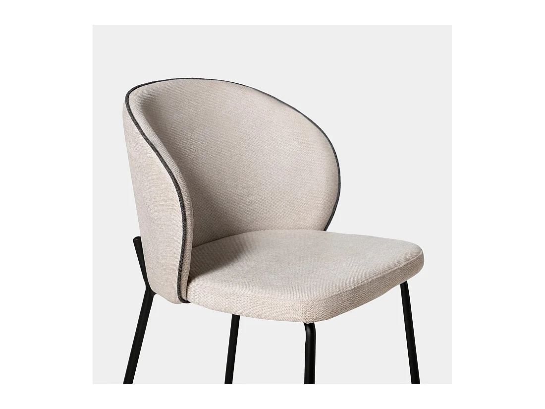 Silla de comedor de Tela Beige 80 x 49- Norah