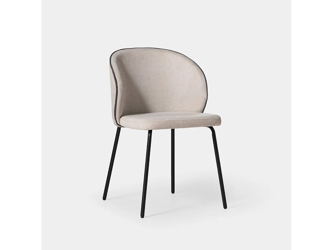 Silla de comedor de Tela Beige 80 x 49- Norah