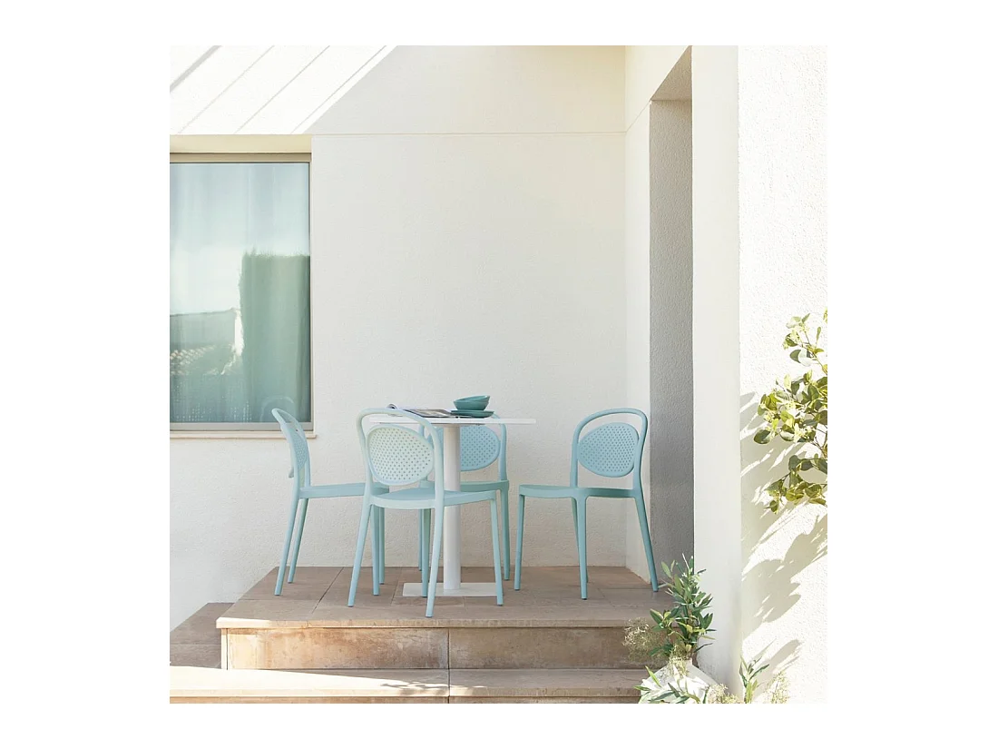 Chaise d'extérieur en plastique menthe 43x80 cm-Kira