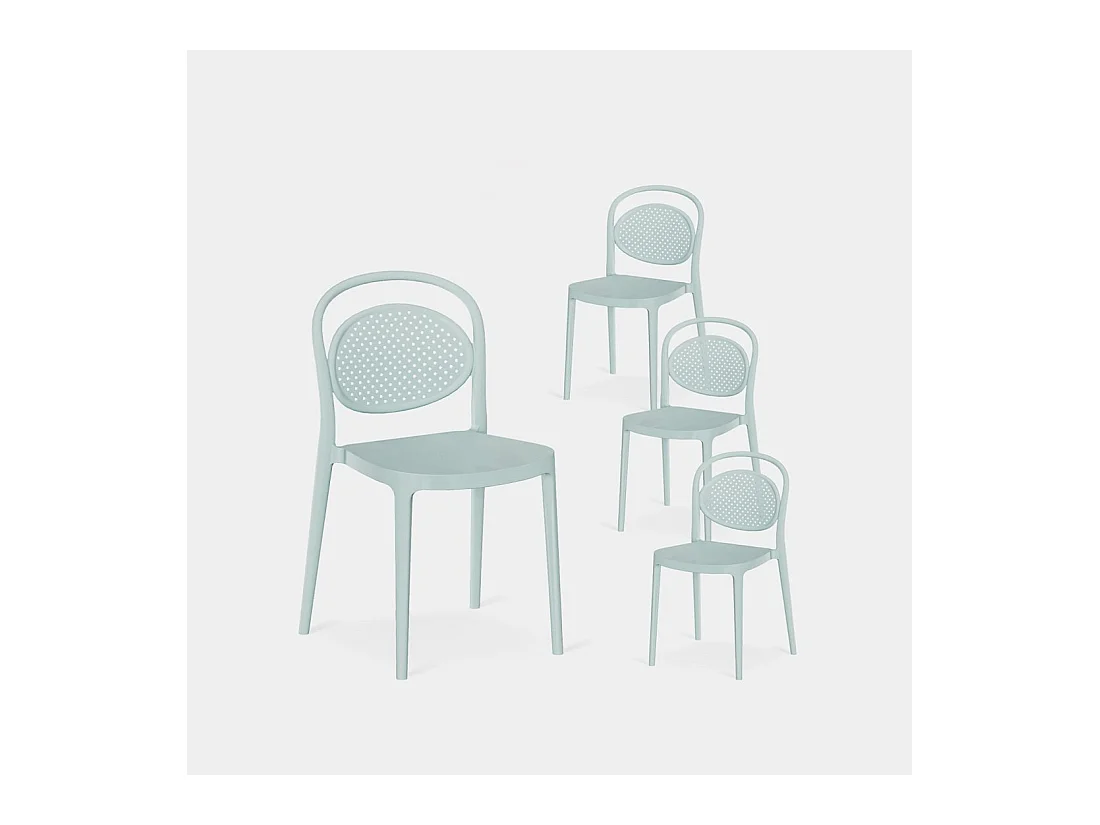 Chaise d'extérieur en plastique menthe 43x80 cm-Kira