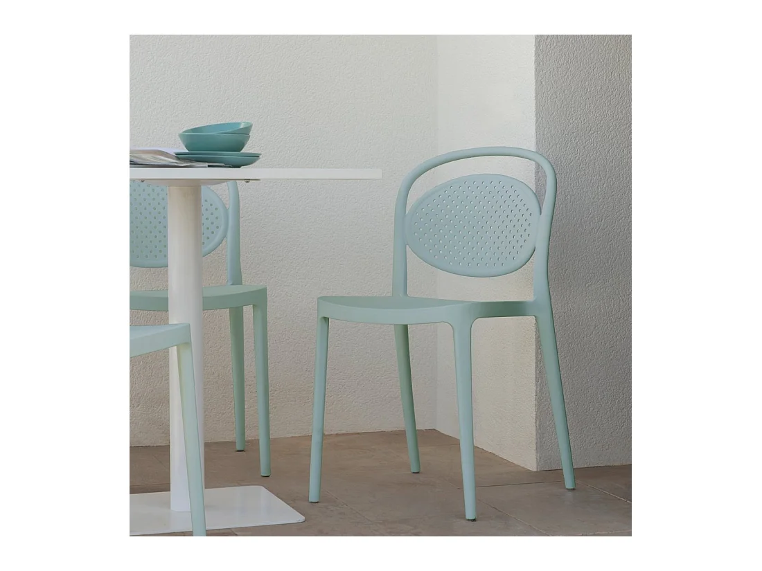 Chaise d'extérieur en plastique menthe 43x80 cm-Kira