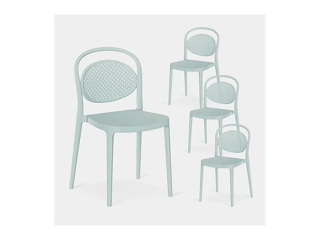 Chaise d'extérieur en plastique menthe 43x80 cm-Kira