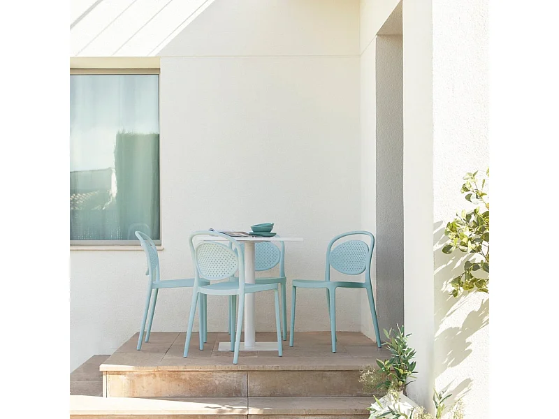 Chaise d'extérieur en plastique menthe 43x80 cm-Kira