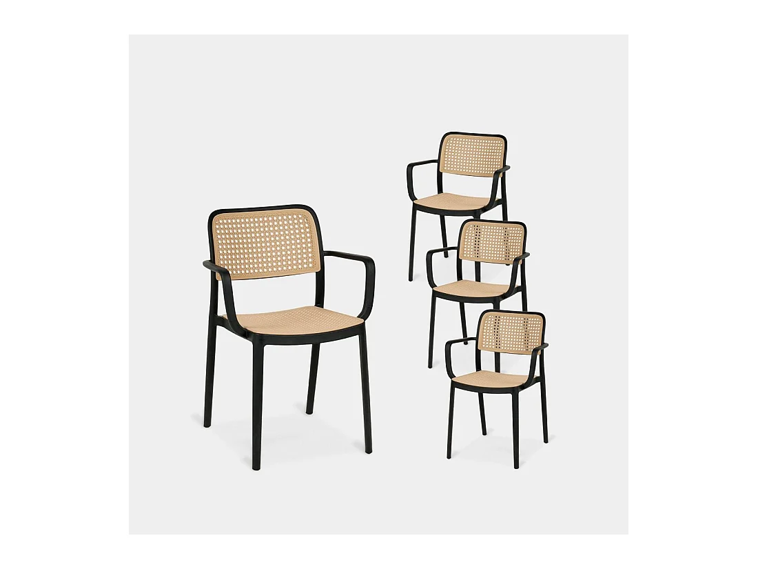 Packs 4 sillas Negro 57 x 81 cm