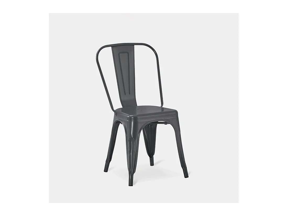 Chaise d'extérieur en métal gris anthracite 46x85 cm-Hjorts