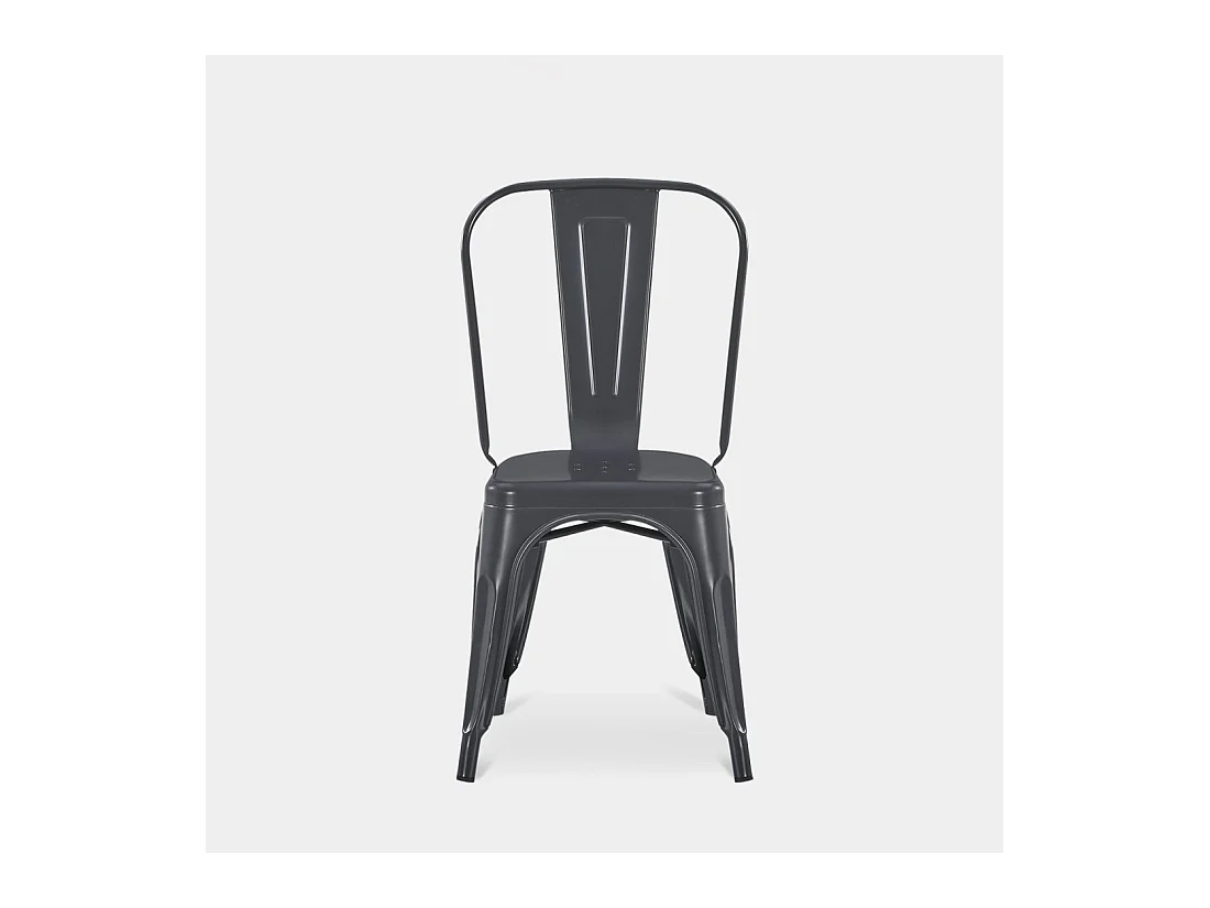 Chaise d'extérieur en métal gris anthracite 46x85 cm-Hjorts