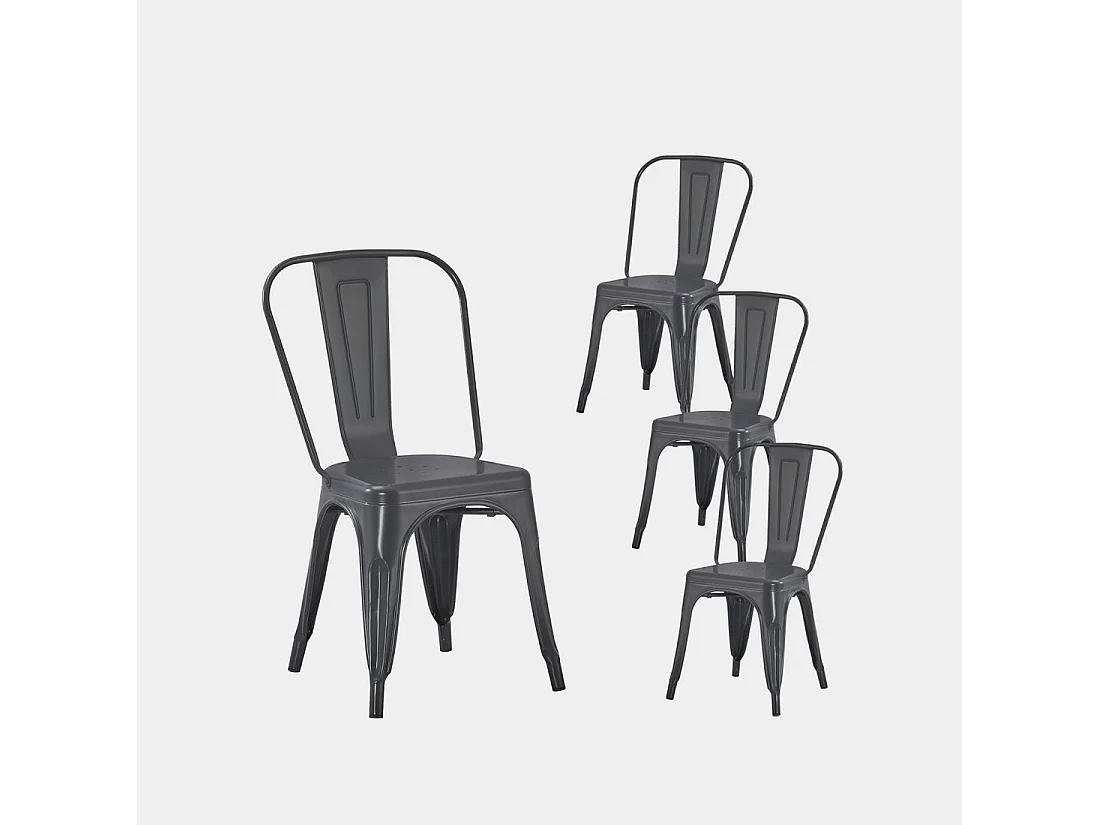 Chaise d'extérieur en métal gris anthracite 46x85 cm-Hjorts