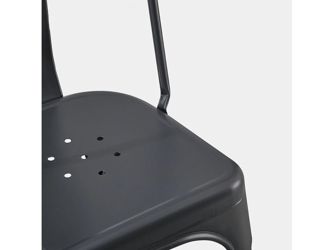 Chaise d'extérieur en métal gris anthracite 46x85 cm-Hjorts