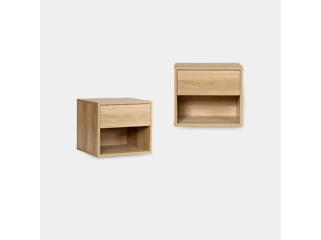 Mesita de noche flotante de Madera Natural 35 x 40- Harbor